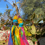 Cotton Tie Dye Bohemian Tassel Earrings - Rainbow Magic