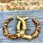 Animal print Bamboo Wrap Hoop Earrings