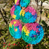 Neon Rainbow Crochet Earrings