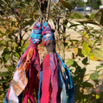 Cotton Tie Dye Bohemian Tassel Earrings Pink Berry