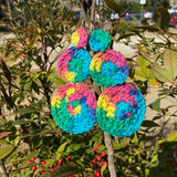 Neon Rainbow Crochet Earrings