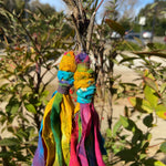 Cotton Tie Dye Bohemian Tassel Earrings - Rainbow Magic